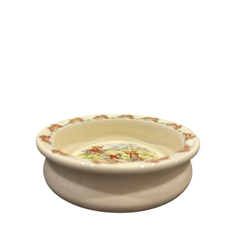 Royal Doulton Bunnykins Baby Bowl Teeter Totter SeeSaw 6 1/4 x 1‎ 5/8 Inch